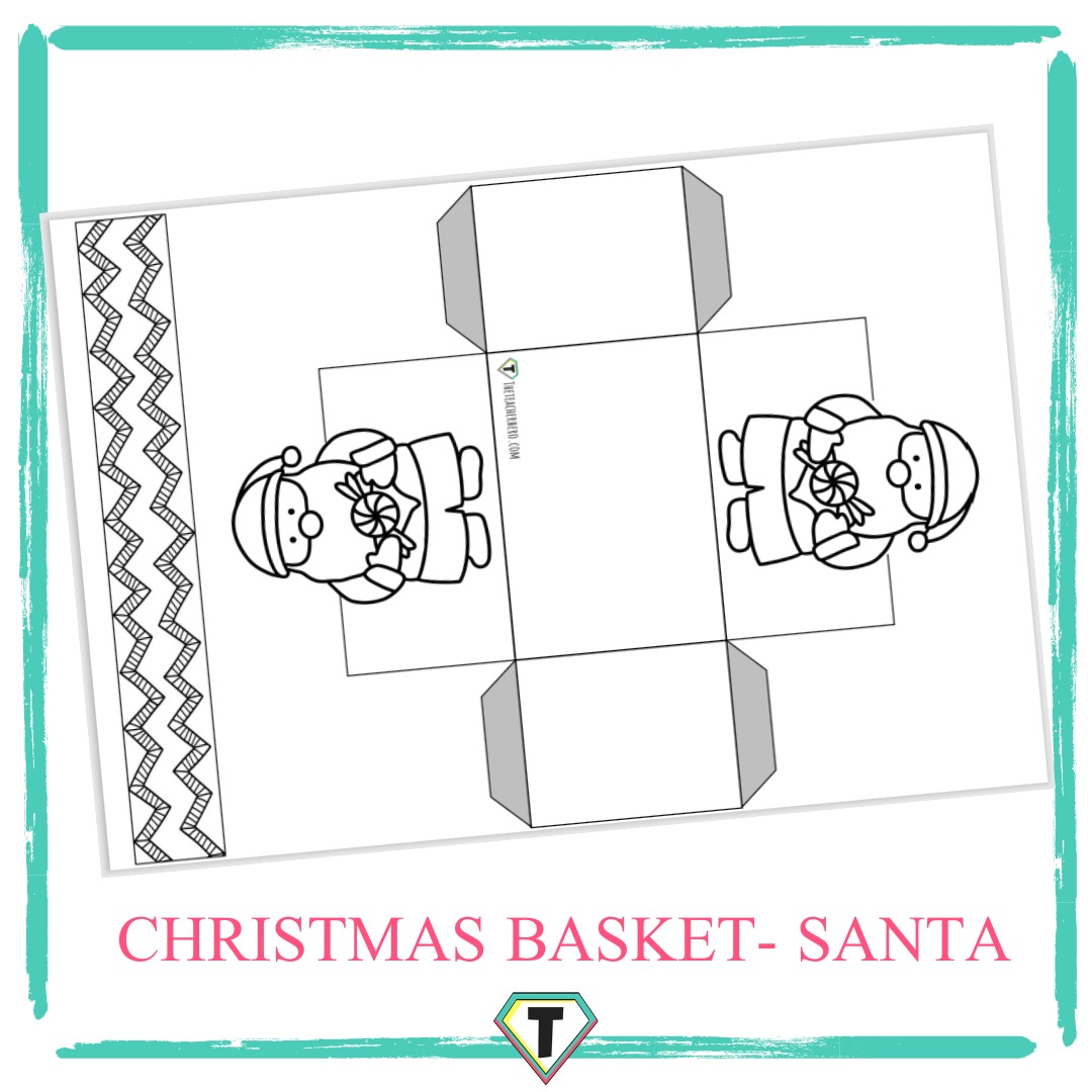 christmas basket craft- (santa) - the teacher hero